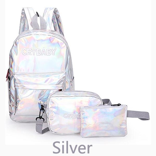 2019 holographic laser backpack embroidered crybaby letter hologram backpack set school bag +shoulder bag +penbag 3pcs
2019 holographic laser backpack embroidered crybaby letter hologram backpack set school bag +shoulder bag +penbag 3pcs
