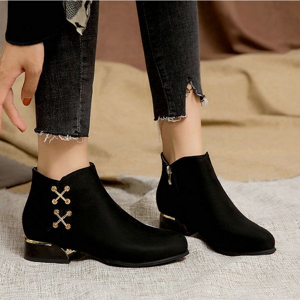 size 35-50 nice new soft women ankle boots autumn daily lovely flock shoes woman low heels female pretty cross footwear, Black
size 35-50 nice new soft women ankle boots autumn daily lovely flock shoes woman low heels female pretty cross footwear, Black