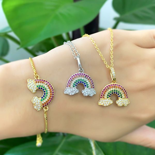 1pcs colorful rainbow pendant necklaces for women girl gold color fashion cz cubic zirconia choker necklaces jewelry party, Silver
1pcs colorful rainbow pendant necklaces for women girl gold color fashion cz cubic zirconia choker necklaces jewelry party, Silver