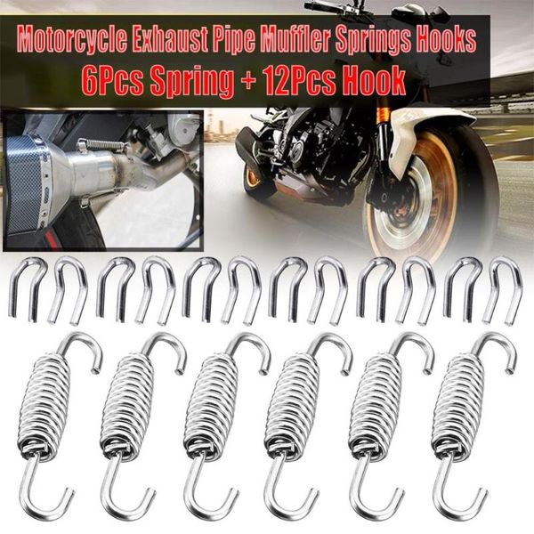 6pcs 68mm exhaust springs motorcycle connecting link pipe exhaust mounting spring stainless steel