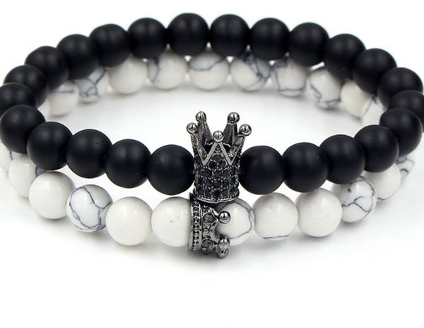 8mm 2pcs/lot gh53 elastic adjusted nature stone frosted agate onyx black volcanic lava white howlite crown bracelet
8mm 2pcs/lot gh53 elastic adjusted nature stone frosted agate onyx black volcanic lava white howlite crown bracelet