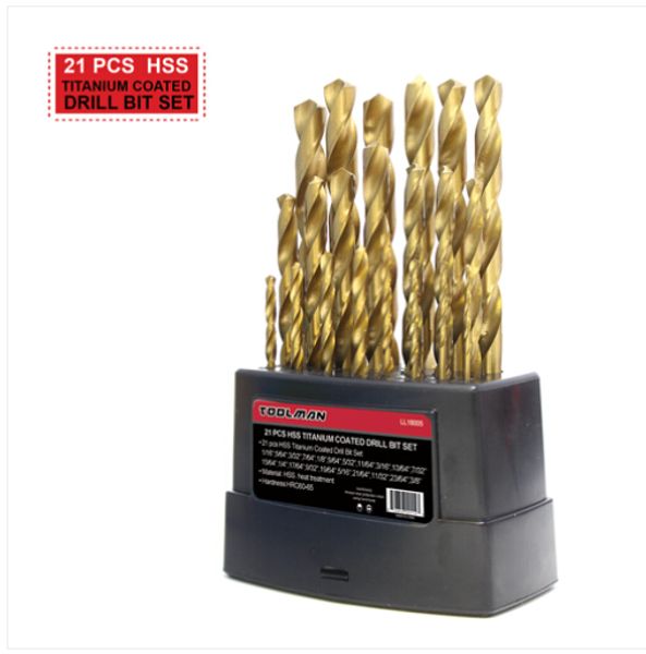 wholesales 2019 21 pcs hss titanize drill bit set hexagon shank for wood plastic steel
wholesales 2019 21 pcs hss titanize drill bit set hexagon shank for wood plastic steel