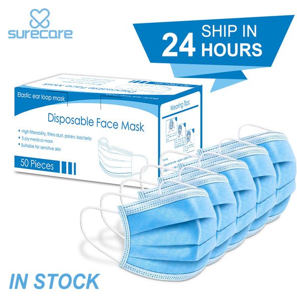20-500 pcs disposable mouth face mask 3 layers breathable masks outdoor anti dust filter - blue
20-500 pcs disposable mouth face mask 3 layers breathable masks outdoor anti dust filter - blue