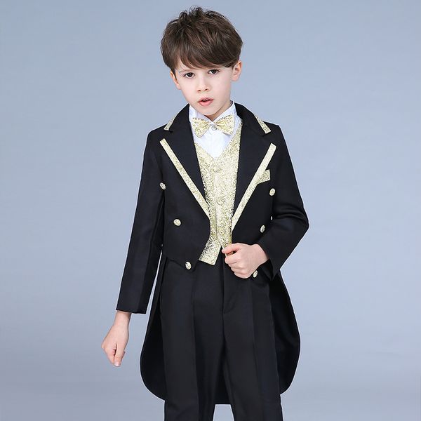 2020 new children's suit tuxedo boy performance suit dress small host command big boy piano costume magic, Black
2020 new children's suit tuxedo boy performance suit dress small host command big boy piano costume magic, Black