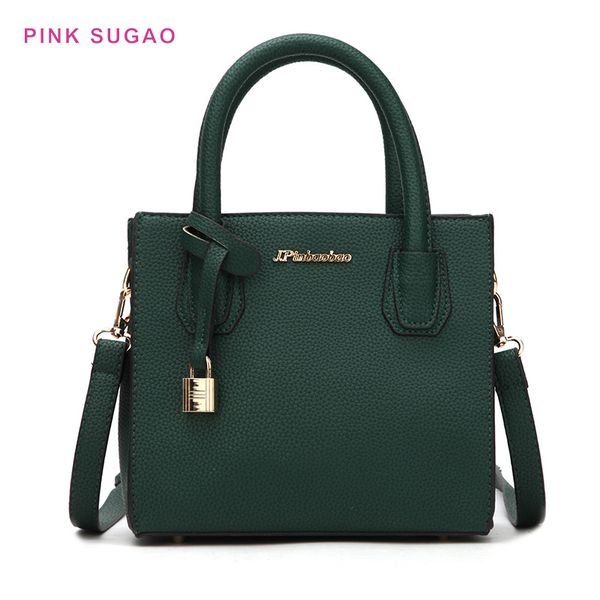 Pink sugao women tote bags new fashion handbag designer shoulder handbag wild crossbody bag soft leather small square bag high quality
