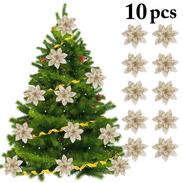 christmas decorations 10pcs artificial flowers for decoration glitter poinsettia fake diy home wedding flower head
christmas decorations 10pcs artificial flowers for decoration glitter poinsettia fake diy home wedding flower head