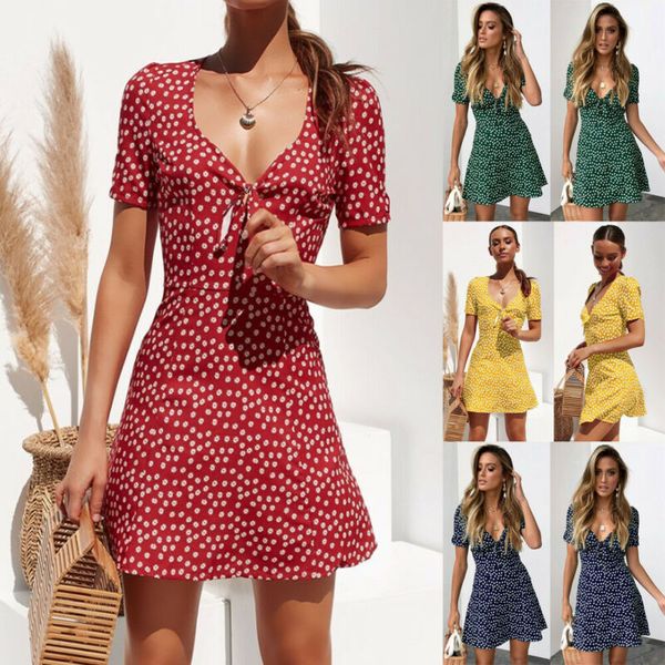 2020 new fashion women summer short sleeve v-neck boho floral casual dress party evening beach mini sundress, Black;blue
2020 new fashion women summer short sleeve v-neck boho floral casual dress party evening beach mini sundress, Black;blue