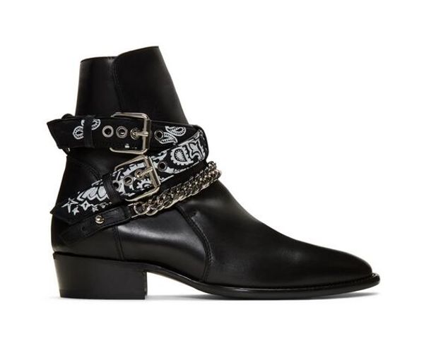 man new brand ami ri black genuine leather fashion bandana buckle boots ankle-high buffed leather chain hardware western shoes boots
man new brand ami ri black genuine leather fashion bandana buckle boots ankle-high buffed leather chain hardware western shoes boots