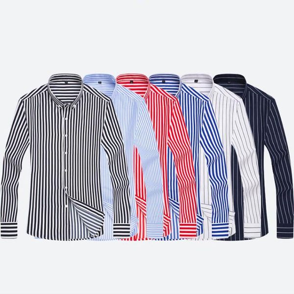 mens new shirts striped long sleeves dress shirts spring summer casual male shirt plus size, White;black
mens new shirts striped long sleeves dress shirts spring summer casual male shirt plus size, White;black