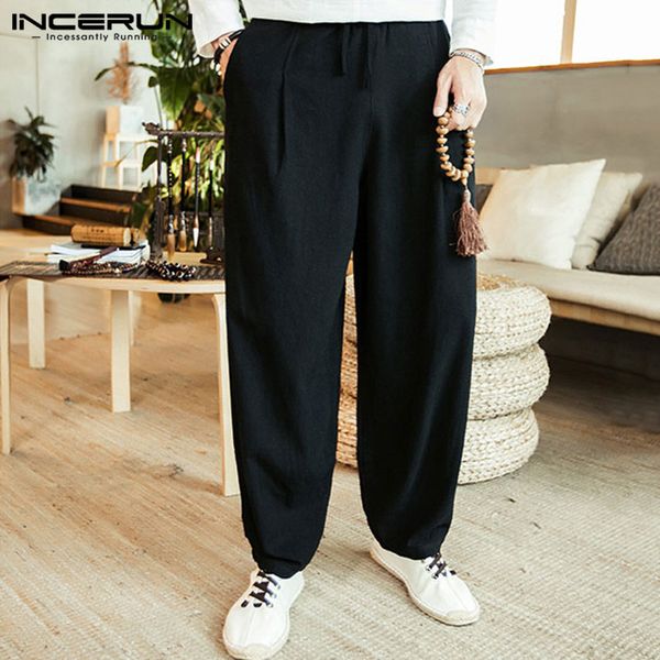 cotton men pants drawstring solid baggy pockets streetwear retro wide leg pants joggers harem trousers men incerun plus size 5xl, Black
cotton men pants drawstring solid baggy pockets streetwear retro wide leg pants joggers harem trousers men incerun plus size 5xl, Black