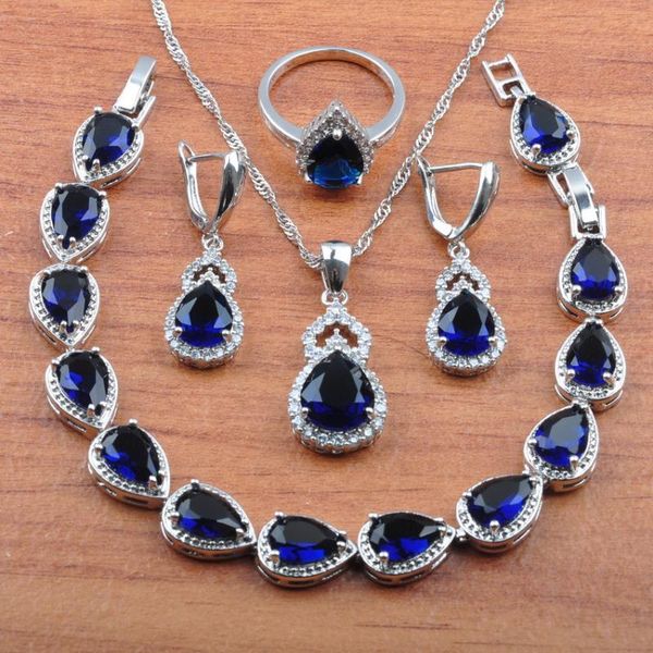 for women wedding jewelry set blue zirconia silver color crystal jewelry earrings necklace pendant rings bracelet js0323
for women wedding jewelry set blue zirconia silver color crystal jewelry earrings necklace pendant rings bracelet js0323