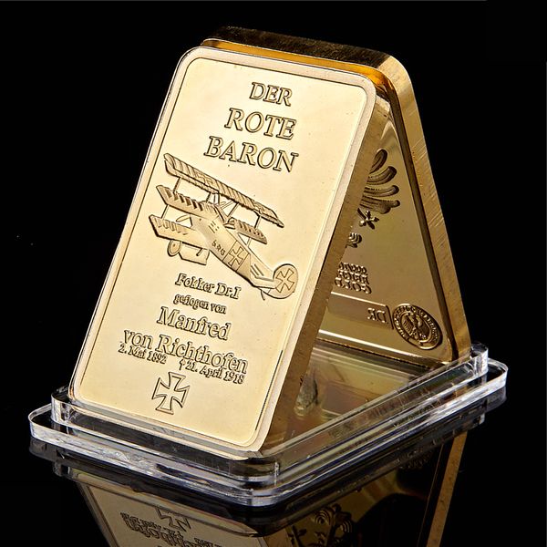 military challenge commemorative bullion manfred von richthofen fighter der rote baron 1oz gold plated bar
military challenge commemorative bullion manfred von richthofen fighter der rote baron 1oz gold plated bar