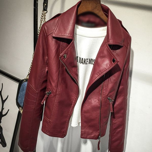 2019 autumn women black slim cool lady pu leather jackets sweet female zipper faux femme outwear coat plus size 3xl, Black;brown
2019 autumn women black slim cool lady pu leather jackets sweet female zipper faux femme outwear coat plus size 3xl, Black;brown