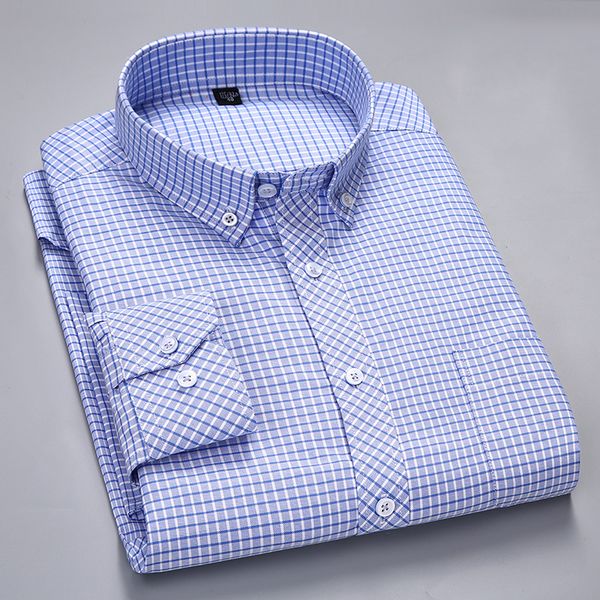 men's long-sleeve checkered oxford dress shirts with left chest pocket quality standard-fit button down cotton shirt, White;black
men's long-sleeve checkered oxford dress shirts with left chest pocket quality standard-fit button down cotton shirt, White;black