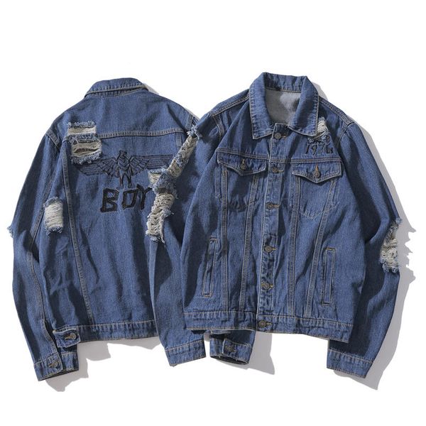 men women denim jackets luxury mens designer denim jacket brand men women hole jacket 2019 new arrival couple casual denim jackets, Black;brown
men women denim jackets luxury mens designer denim jacket brand men women hole jacket 2019 new arrival couple casual denim jackets, Black;brown