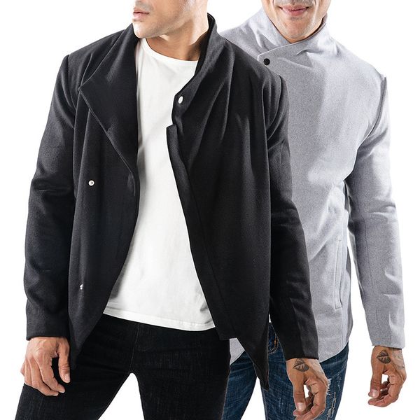 mens stand up diagonal zip jacket spring solid color hem split casual clothing male fashion designer jacket, Black;brown
mens stand up diagonal zip jacket spring solid color hem split casual clothing male fashion designer jacket, Black;brown