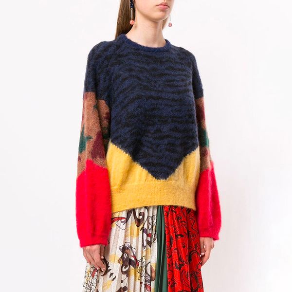 luxury designer brand knitted pullovers for women causel o neck zebra stripes multicolor stitching loose knitted sweater, White;black
luxury designer brand knitted pullovers for women causel o neck zebra stripes multicolor stitching loose knitted sweater, White;black