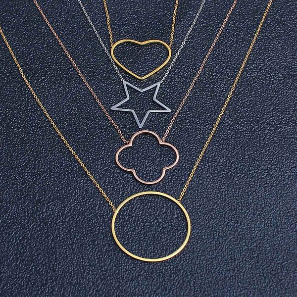 she weier stainless steel chain choker heart friends pendant necklace women chocker neckless korean star clover round, Golden;silver
she weier stainless steel chain choker heart friends pendant necklace women chocker neckless korean star clover round, Golden;silver