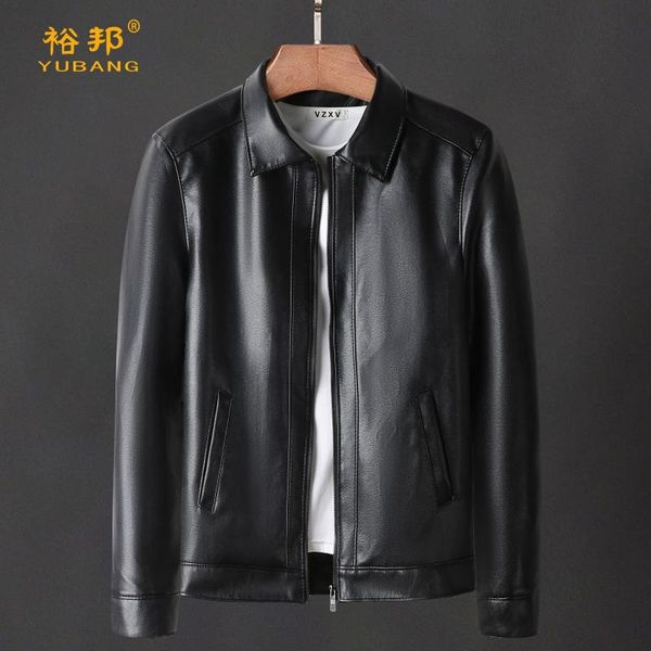 hoo 2020 new men's single lapel leather youth business casual zip pu leather jacket, Black
hoo 2020 new men's single lapel leather youth business casual zip pu leather jacket, Black