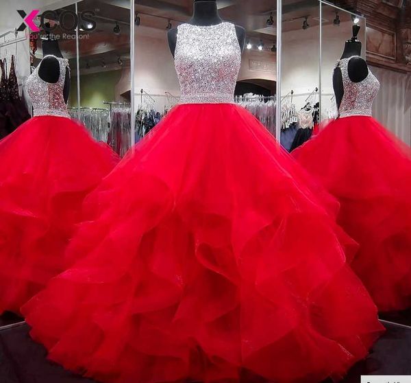 xcos long prom dresses 2018 gorgeous ball gown scoop beaded crystals floor length long red evening dress vestido de festa, White;black
xcos long prom dresses 2018 gorgeous ball gown scoop beaded crystals floor length long red evening dress vestido de festa, White;black