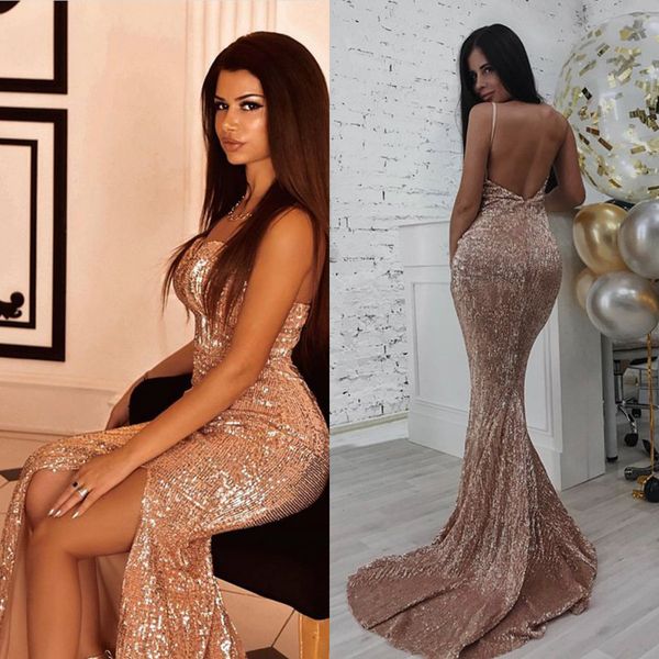 2020 spaghetti mermaid evening dresses backless tulle with glittle prom dress sweep length split party gowns, Black;red
2020 spaghetti mermaid evening dresses backless tulle with glittle prom dress sweep length split party gowns, Black;red