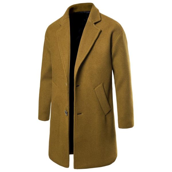 yf06 new fashion autumn and winter clothing men's medium and long pure color woolen trench coat, Black
yf06 new fashion autumn and winter clothing men's medium and long pure color woolen trench coat, Black
