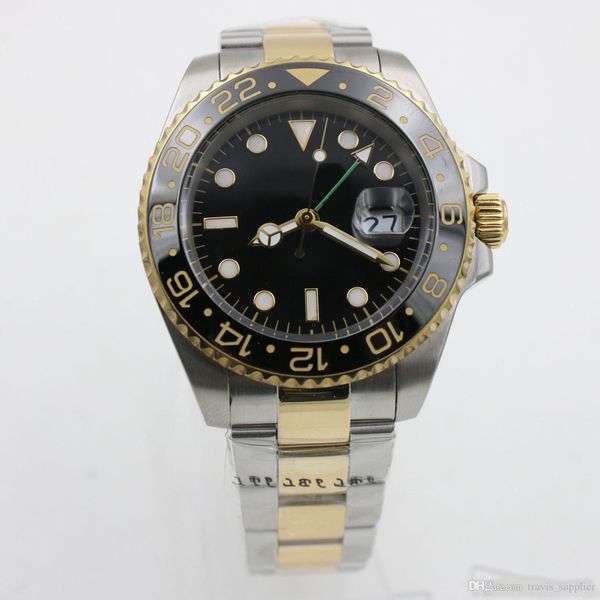 2019 watch 18k gold strap 40mm ceramic bezel sapphire mirror automatic mechanical movement gmt style men's watch ing, Slivery;brown
2019 watch 18k gold strap 40mm ceramic bezel sapphire mirror automatic mechanical movement gmt style men's watch ing, Slivery;brown