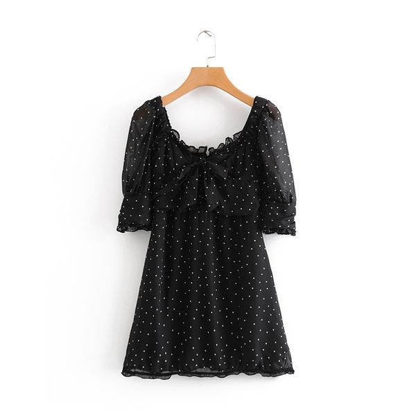 summer vintage metal polka dot bow dress puff sleeve casual slim mini dress a-line high waist 2019 casual vestido mujer, Black;gray
summer vintage metal polka dot bow dress puff sleeve casual slim mini dress a-line high waist 2019 casual vestido mujer, Black;gray