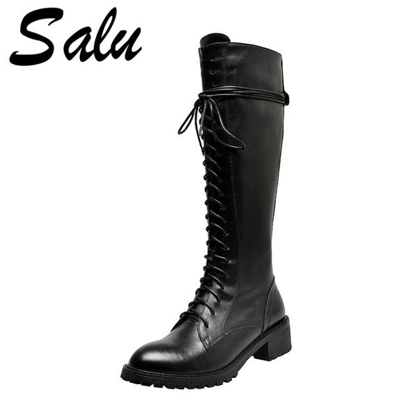 salu 2019 boots women knee high boots square heels autumn winter motorcycle round toe ladies high shoes woman, Black
salu 2019 boots women knee high boots square heels autumn winter motorcycle round toe ladies high shoes woman, Black
