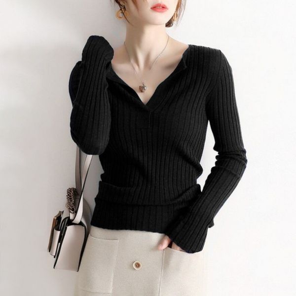 fashion slim pit striped sweater thin section women casual solid color knitted female v-neck long sleeve pullovers 6colors, White;black
fashion slim pit striped sweater thin section women casual solid color knitted female v-neck long sleeve pullovers 6colors, White;black