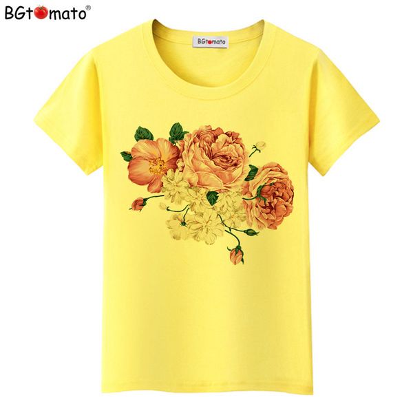 women's t-shirt bgtomato women flowers print t shirt summer fashion female rose flower camisetas mujer blusa, White
women's t-shirt bgtomato women flowers print t shirt summer fashion female rose flower camisetas mujer blusa, White