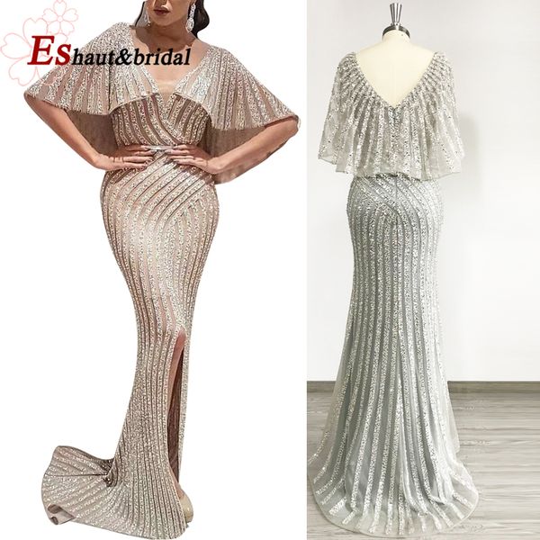 party dresses is stock 2021 yousef aljasmi front slit silver evening dress luxury crystal mermaid prom v neck wedding, White;black
party dresses is stock 2021 yousef aljasmi front slit silver evening dress luxury crystal mermaid prom v neck wedding, White;black