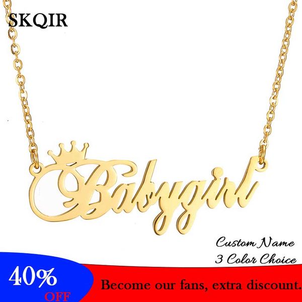 pendant necklaces personalized name crown necklace customized babygirl letter stainless steel chain charm choker jewelry nameplate gift, Silver
pendant necklaces personalized name crown necklace customized babygirl letter stainless steel chain charm choker jewelry nameplate gift, Silver