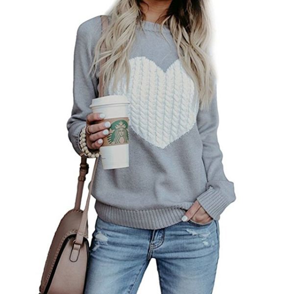 fashion casual autumn winter plus size love sweater female wild commuter, White;black
fashion casual autumn winter plus size love sweater female wild commuter, White;black