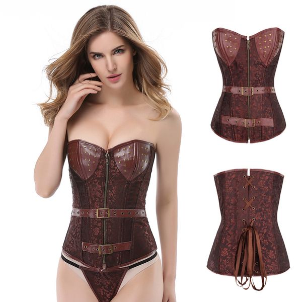 steampunk korsett damen kleid zipper front women bustiers corsets with rivets and buckles body shapers with leahter belt size s-6xl 924, Black;white
steampunk korsett damen kleid zipper front women bustiers corsets with rivets and buckles body shapers with leahter belt size s-6xl 924, Black;white