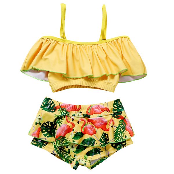 flamingos swimsuit children two piece swim dress off-shoulder ruffle swimwear skirt kids girl yellow bikini bathing beach wear
flamingos swimsuit children two piece swim dress off-shoulder ruffle swimwear skirt kids girl yellow bikini bathing beach wear
