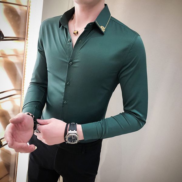 unique shirt black grey white green long sleeve camisa social masculina men dress designer shirt men slim fit shirts casual, White;black
unique shirt black grey white green long sleeve camisa social masculina men dress designer shirt men slim fit shirts casual, White;black