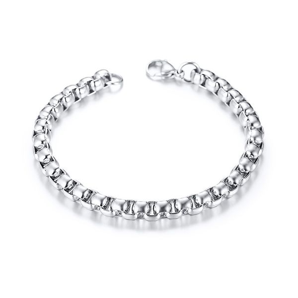 21.5cm square rolo box chain bracelets for men stainless steel 7mm link wristband males jewelry 8.5 inch, Black
21.5cm square rolo box chain bracelets for men stainless steel 7mm link wristband males jewelry 8.5 inch, Black