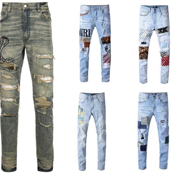 luxury jeans mens straight hiphop slim fit biker jeans distressed skinny ripped destroyed denim jeans trousers black pants, Blue
luxury jeans mens straight hiphop slim fit biker jeans distressed skinny ripped destroyed denim jeans trousers black pants, Blue