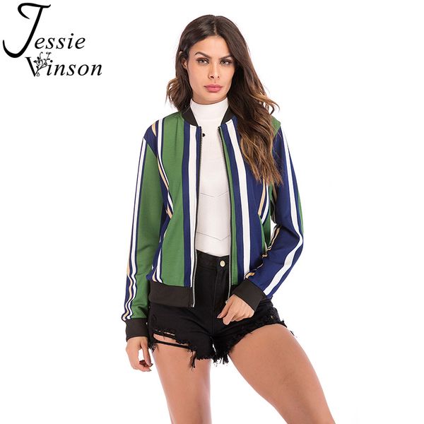jessie vinson women fashion color block striped bomber jacket female zipper slim short jacket coat spring autumn outwear coat, Black;brown
jessie vinson women fashion color block striped bomber jacket female zipper slim short jacket coat spring autumn outwear coat, Black;brown