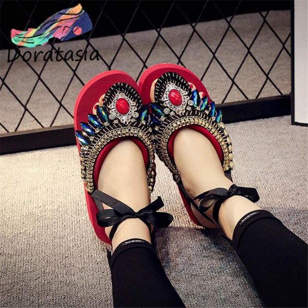 doratasia casual high wedges shoes fashion decorating summer slippers women new fashion ethnic rhinestone flip flop, Black
doratasia casual high wedges shoes fashion decorating summer slippers women new fashion ethnic rhinestone flip flop, Black