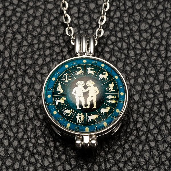 aroma diffuser twelve constellations necklace open locket pendant perfume essential oil locket necklace send 2pcs pads a-153, Silver
aroma diffuser twelve constellations necklace open locket pendant perfume essential oil locket necklace send 2pcs pads a-153, Silver