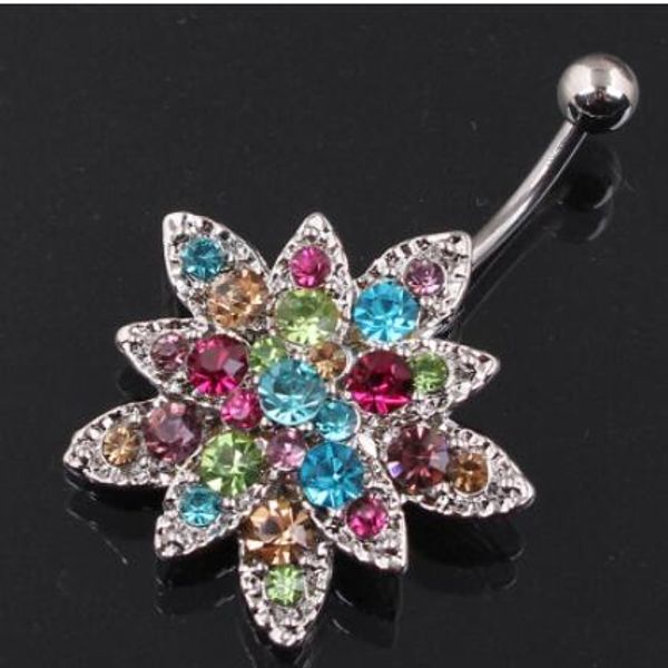 new colorful flowers belly button rings women body jewelry navel piercing belly piercing, Silver
new colorful flowers belly button rings women body jewelry navel piercing belly piercing, Silver