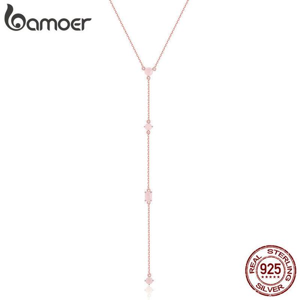 bamoer 100% стерлингового серебра 925 элегантный розовое золото розовый cz длинные цепи ссылка ожерелья кулон для женщин серебряные ювелирны, Silver
bamoer 100% стерлингового серебра 925 элегантный розовое золото розовый cz длинные цепи ссылка ожерелья кулон для женщин серебряные ювелирны, Silver