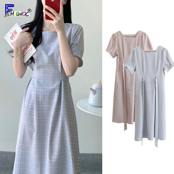 vintage dresses woman summer short sleeve cute sweet korea japan style design blue pink lattice plaid dress 6815, Black;gray
vintage dresses woman summer short sleeve cute sweet korea japan style design blue pink lattice plaid dress 6815, Black;gray