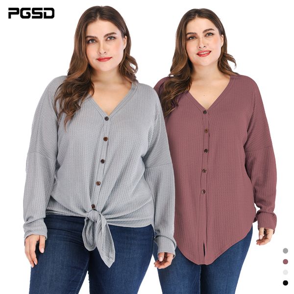 pgsd new soft single breasted irregular button knotted long sleeve knitted v-neck simple solid big size women's clothes, White;black
pgsd new soft single breasted irregular button knotted long sleeve knitted v-neck simple solid big size women's clothes, White;black