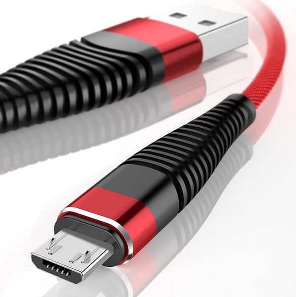 

flexible usb cable high tensile 2a charging data nylon braid type-c cable cord for android samsung huawei charger sync cables 1m