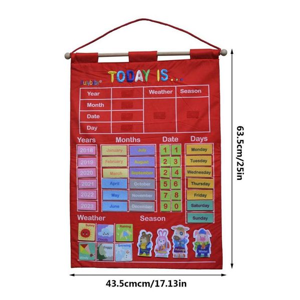 kindergarten infant teaching aid educational toy cloth learning english letter weather date season calendar chart hanging bag
kindergarten infant teaching aid educational toy cloth learning english letter weather date season calendar chart hanging bag