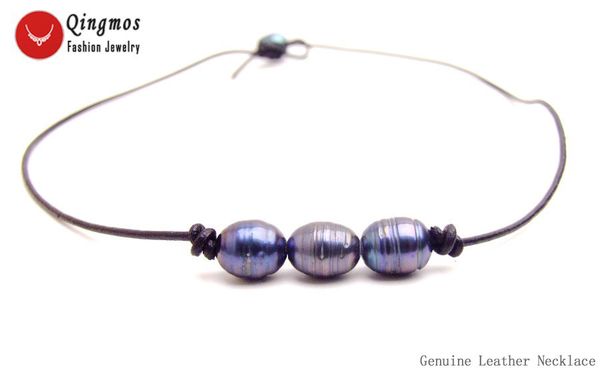 qingmos fashion rice 10-11mm natural freshwater black pearl pendant necklace for women with genuine leather 18" chokers nec6584, Silver
qingmos fashion rice 10-11mm natural freshwater black pearl pendant necklace for women with genuine leather 18" chokers nec6584, Silver