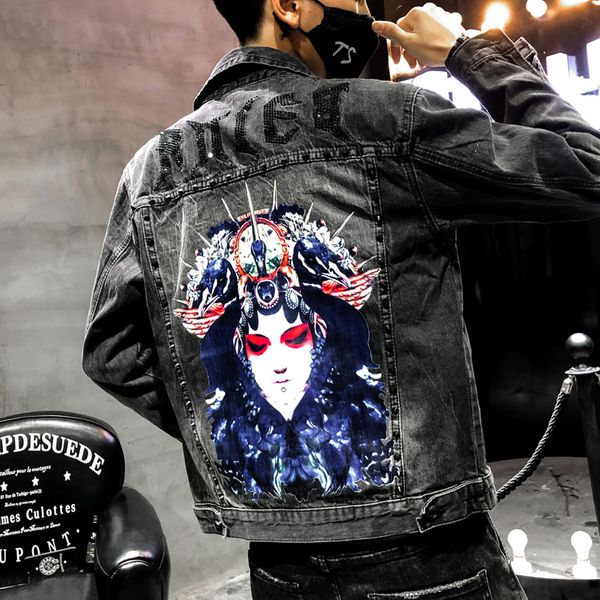 yasuguoji new 2019 punk style embroidered patchwork jean jacket men rivet black denim jackets streetwear slim jeans jacket men, Black;brown
yasuguoji new 2019 punk style embroidered patchwork jean jacket men rivet black denim jackets streetwear slim jeans jacket men, Black;brown